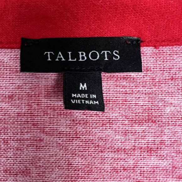 Talbots cotton flannel sleep set red Dancing Penguins print pajamas top pants M - Picture 5 of 11